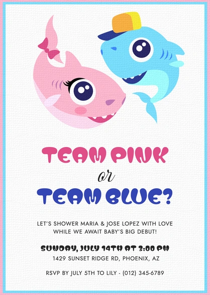 Gender Reveal Invitation
