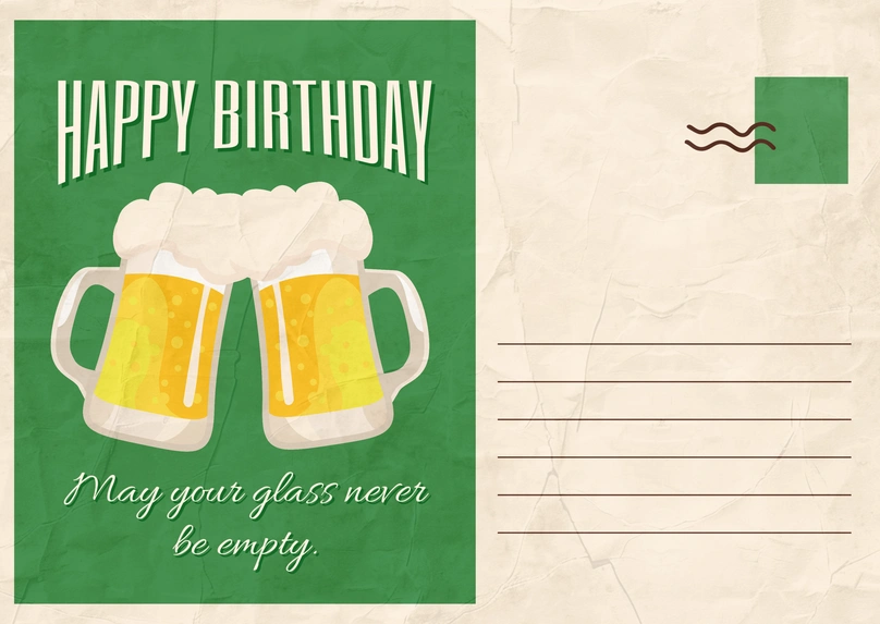 Birthday Greeting with Beer