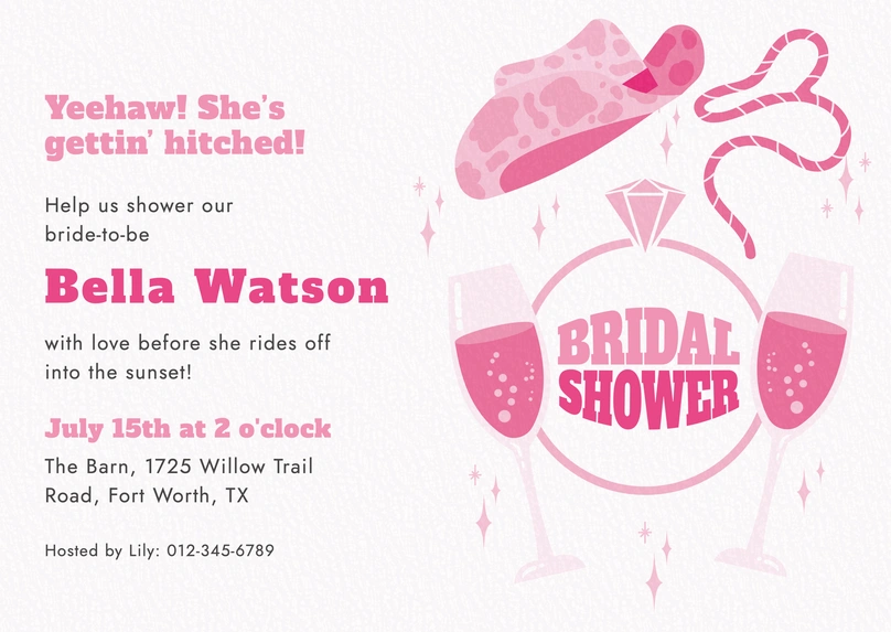 Bridal Shower Invitation for Bella Watson