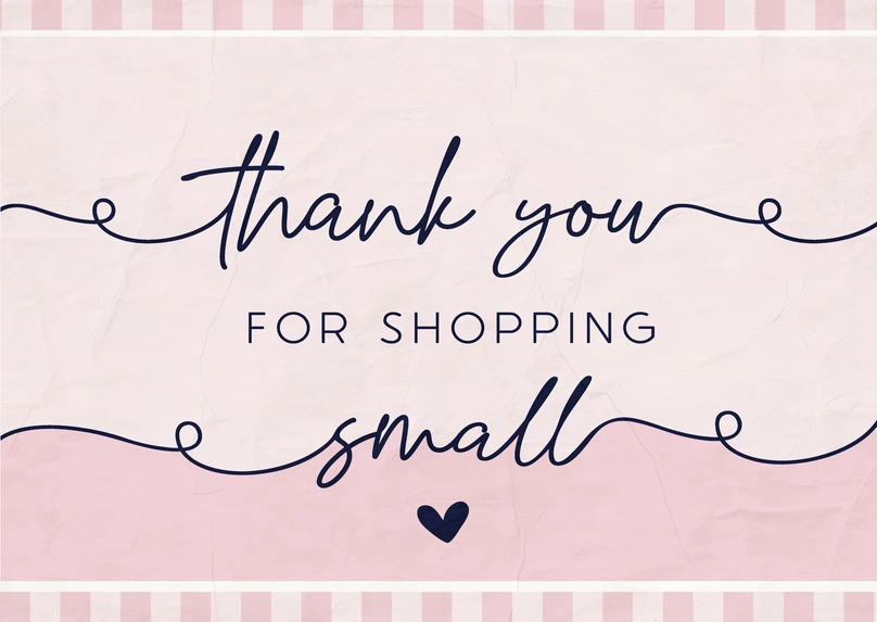 Appreciation card for small business support