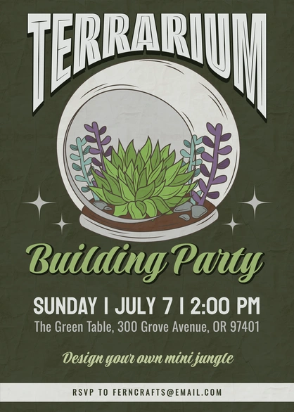 Terrarium Building Party Invitation