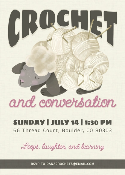 Crochet Event Invitation