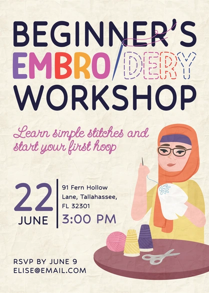 Embroidery workshop for beginners