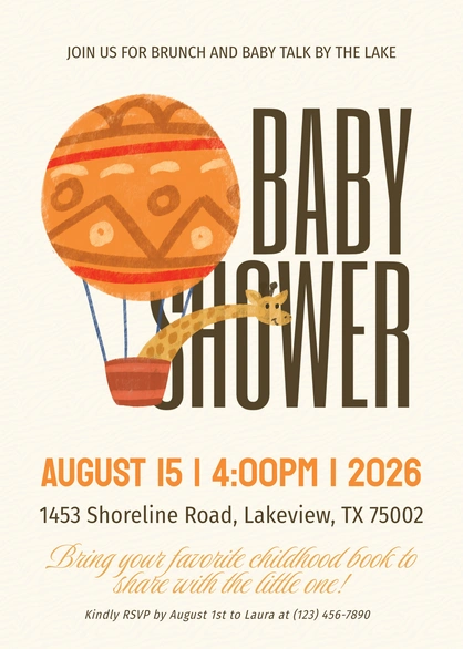 Invitation for a baby shower event