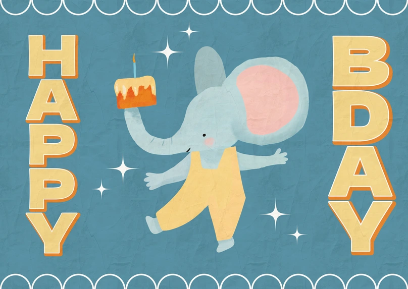 Elephant holding a cake