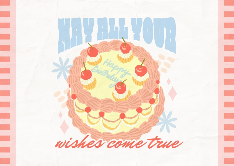 Birthday Cake with Wishes