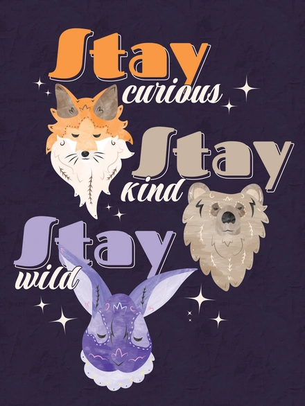 Typography with animal illustrations