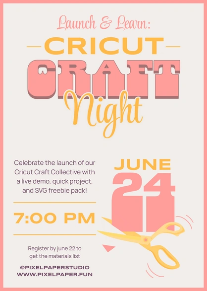 Cricut Craft Night Event Announcement