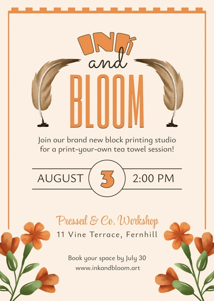 Block printing studio event