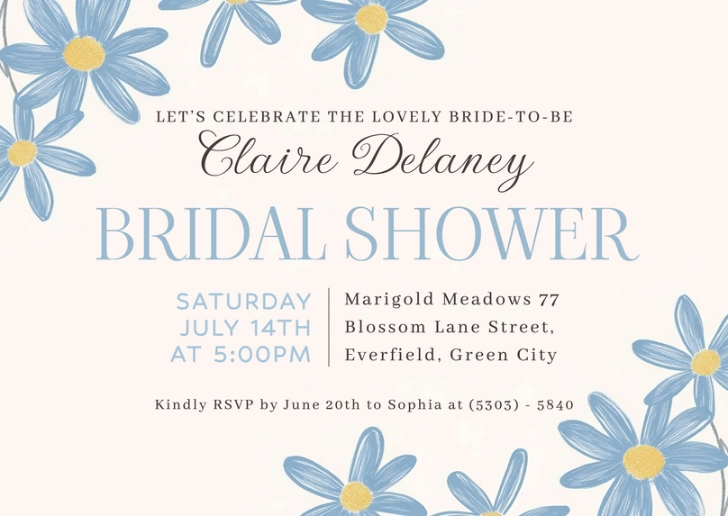 Bridal Shower Invitation for Claire Delaney