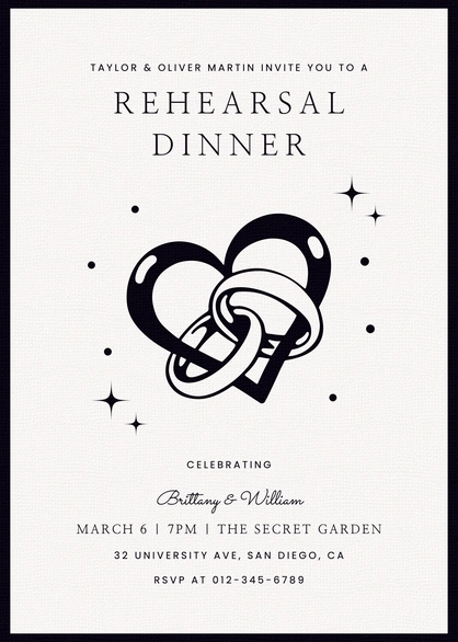 Rehearsal Dinner Invitation for Brittany & William