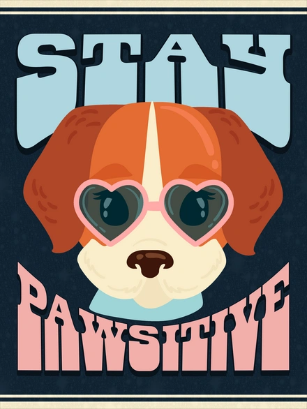 Dog Wearing Heart Glasses