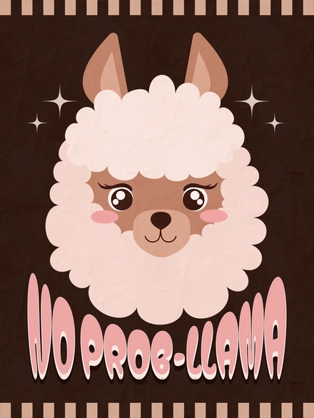 Llama-themed humorous design