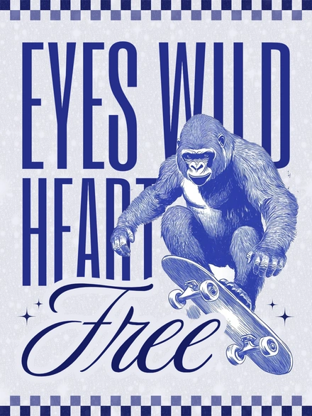 Gorilla on a Skateboard