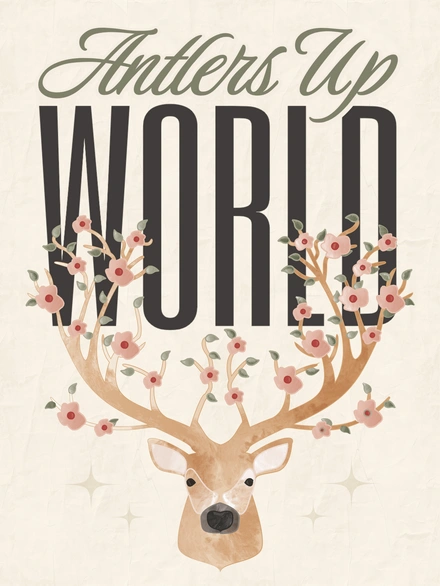 Deer with floral antlers