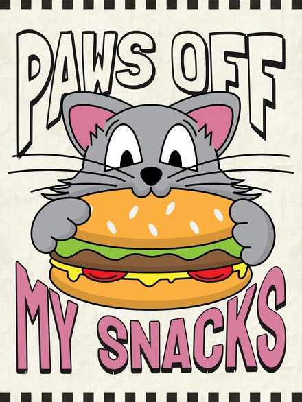Cat with a burger