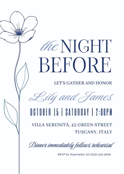 Wedding Rehearsal Dinner Invitation