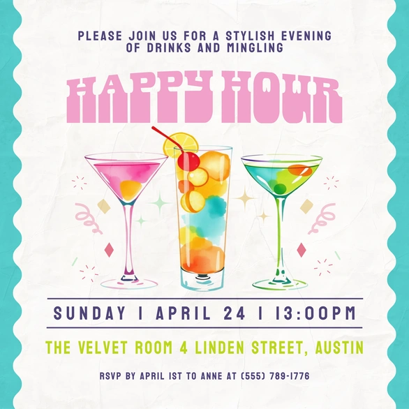 Invitation to a themed Happy Hour