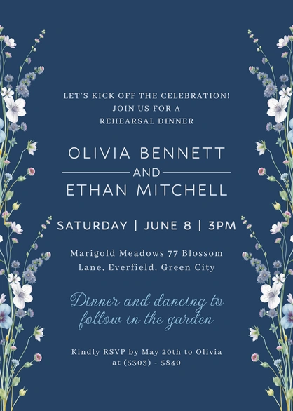 Wedding Rehearsal Dinner Invitation