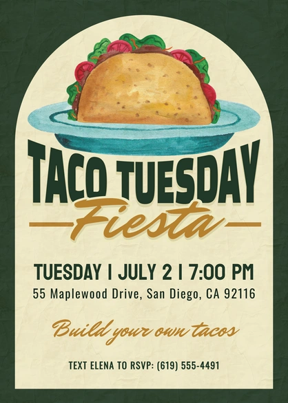 Taco Tuesday event announcement