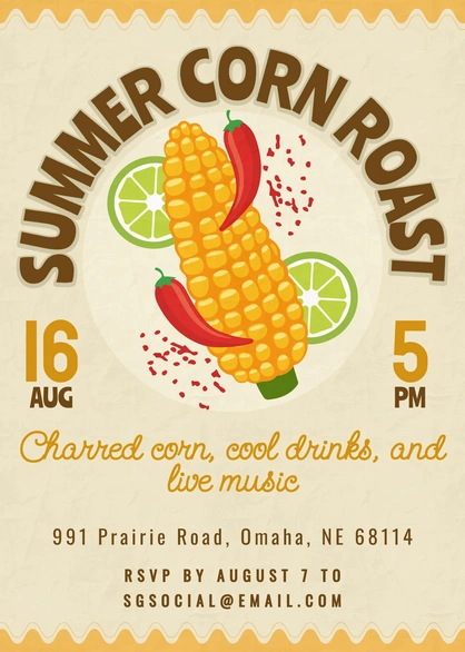 Summer Corn Roast Invitation