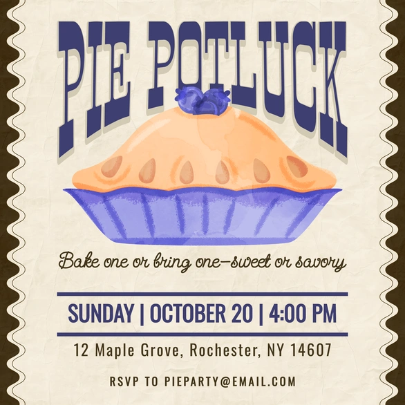 Pie Potluck Invitation