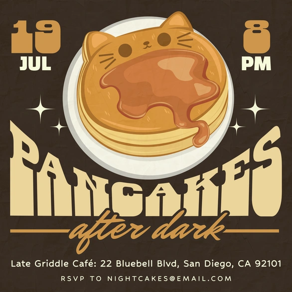 Pancake-themed event poster