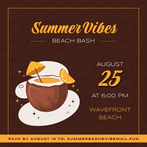 Beach Party Invitation