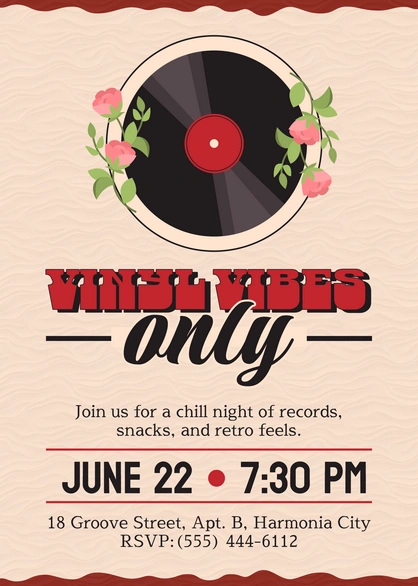 Music-themed Party Invitation