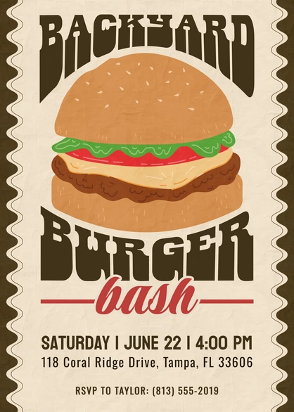 Burger Party Invitation