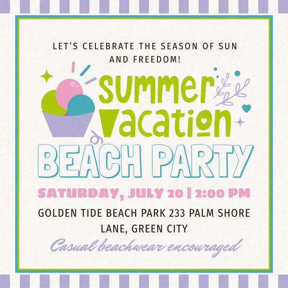 Beach Party Invitation