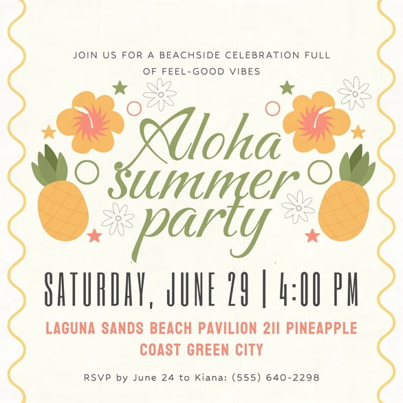 Beachside Celebration Invite