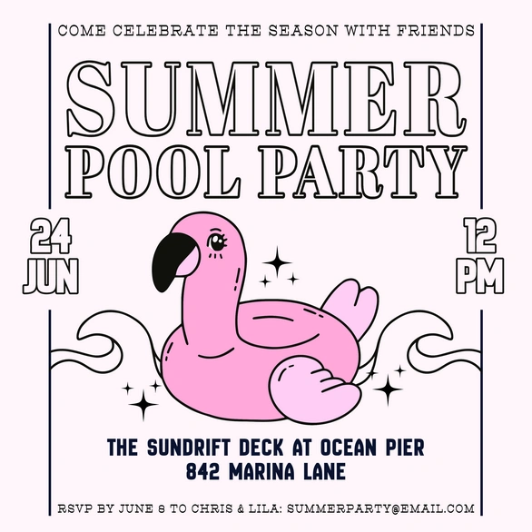 Pool party invitation