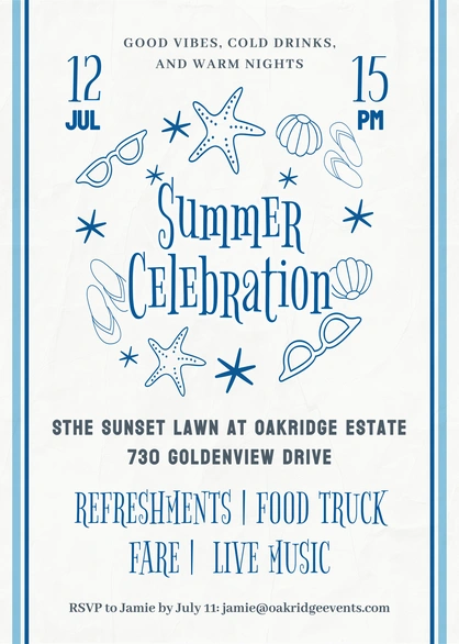 Summer Celebration Event Invitation