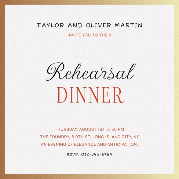 Rehearsal Dinner Invitation