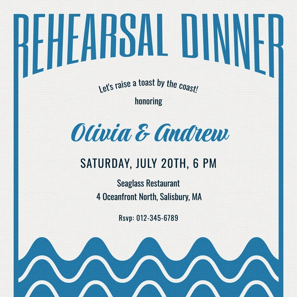 Invitation for Rehearsal Dinner