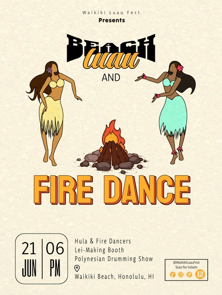 Beach Luau and Fire Dance Event