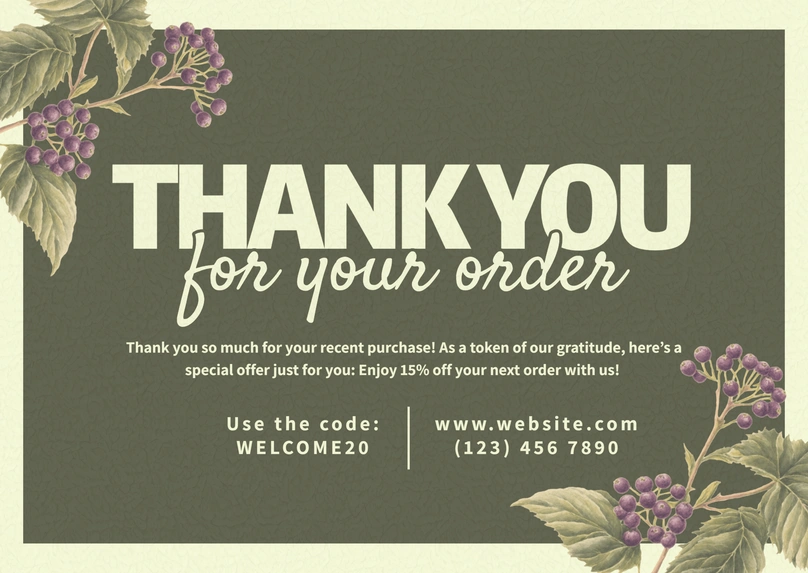 Thank You Card with Discount Offer