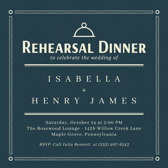 Rehearsal Dinner for Isabella and Henry James
