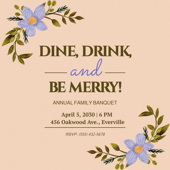 Invitation to Annual Family Banquet