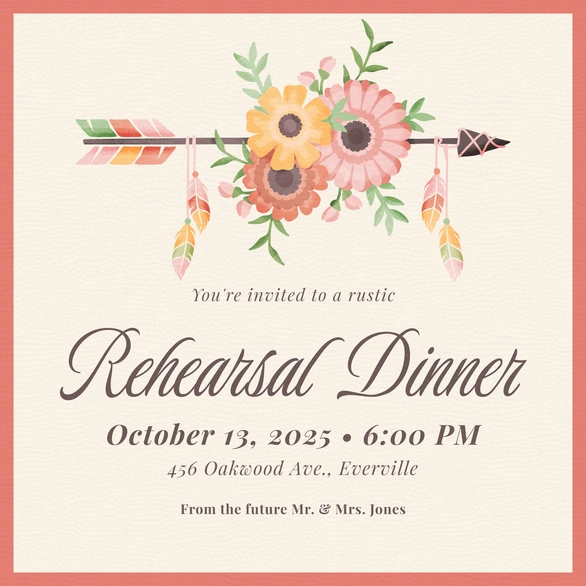 Invitation to a rehearsal dinner