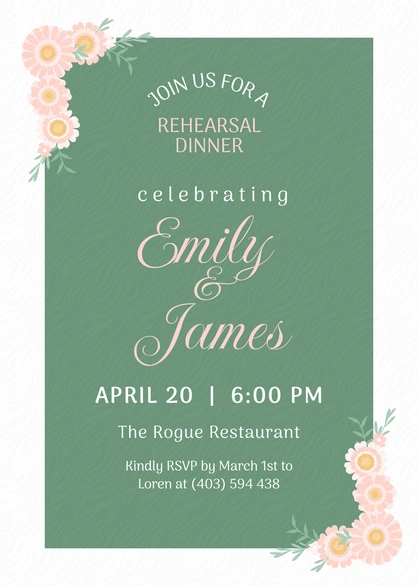 Rehearsal Dinner for Emily and James