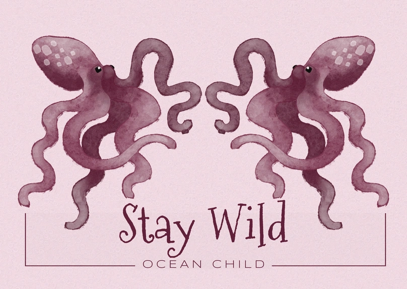 Octopus illustration with text