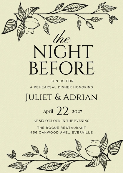 The Night Before Rehearsal Dinner