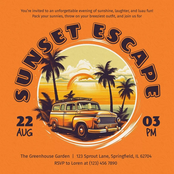 Sunset Event Invitation