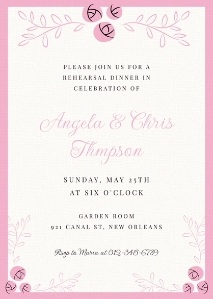 Wedding Rehearsal Dinner Invitation