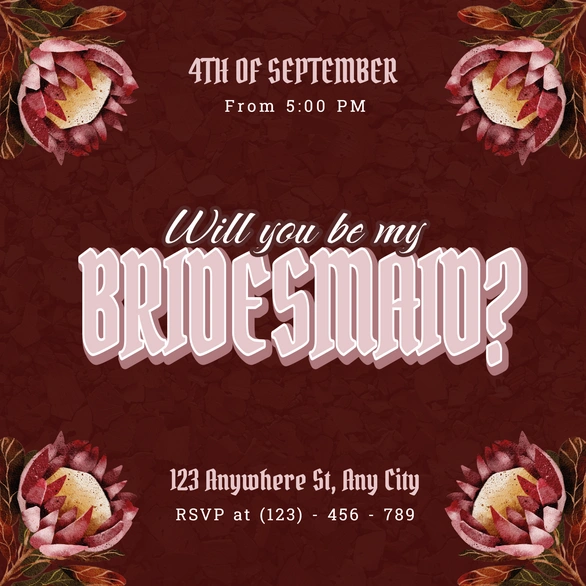 Bridesmaid Invitation
