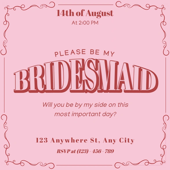 Bridesmaid Invitation