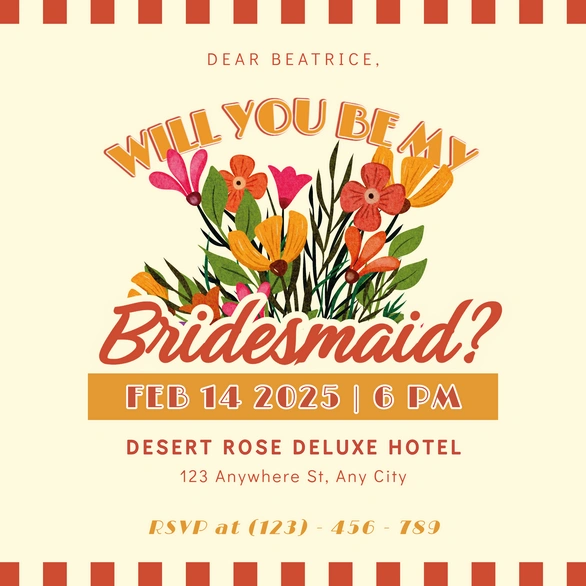 Invitation for Bridesmaid