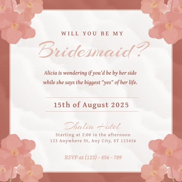 Bridesmaid Invitation